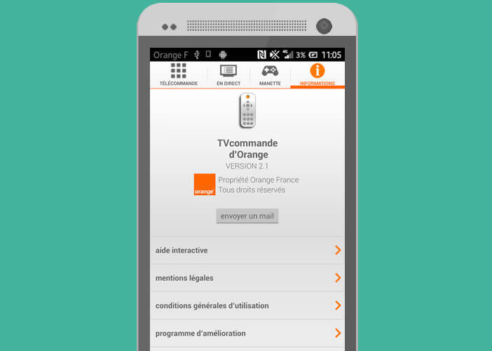 Application Android gratuite pour le service télé d'Orange