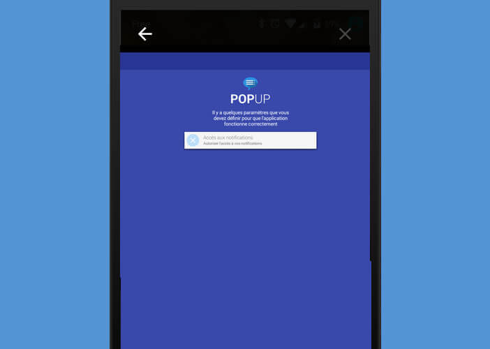 L'application popup notifier doit accéder aux notifications