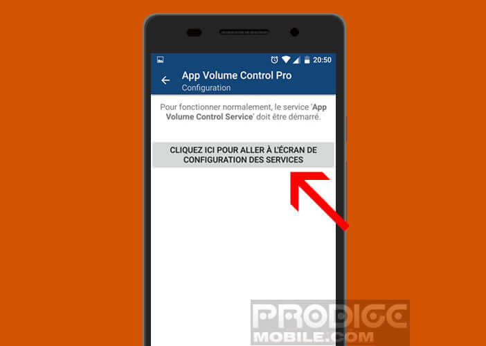 Activer l'option App Volume Control Service