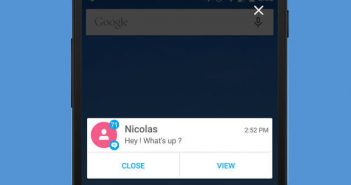 Les notifications s'affichent sous forme de pop-up en plein écran