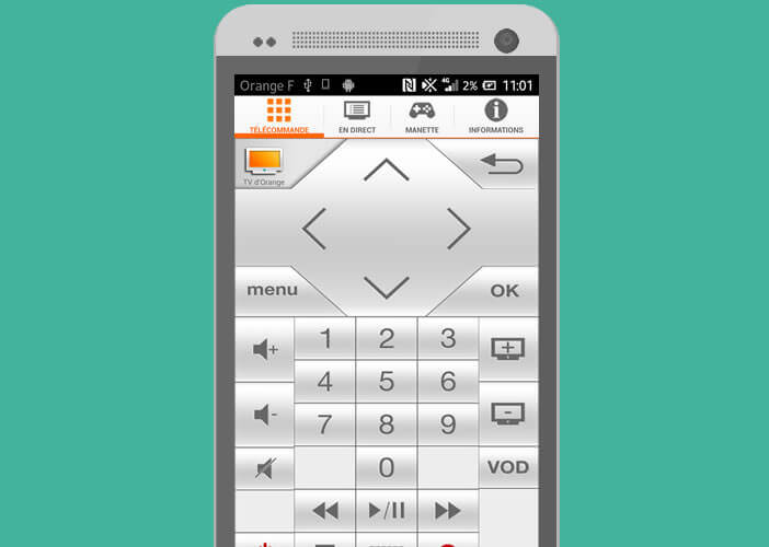 Télécommande virtuelle d'Orange pour smartphone