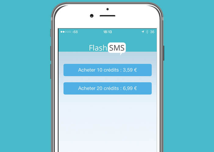 Acheter des crédits pour l'application Flash SMS