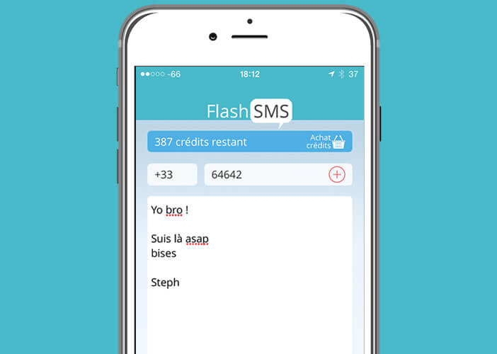 Rédiger et envoyer un flash SMS avec l'application pour iOs