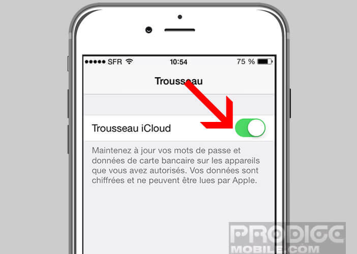 Trousseau iCloud gère vos mots de passe depuis Safari