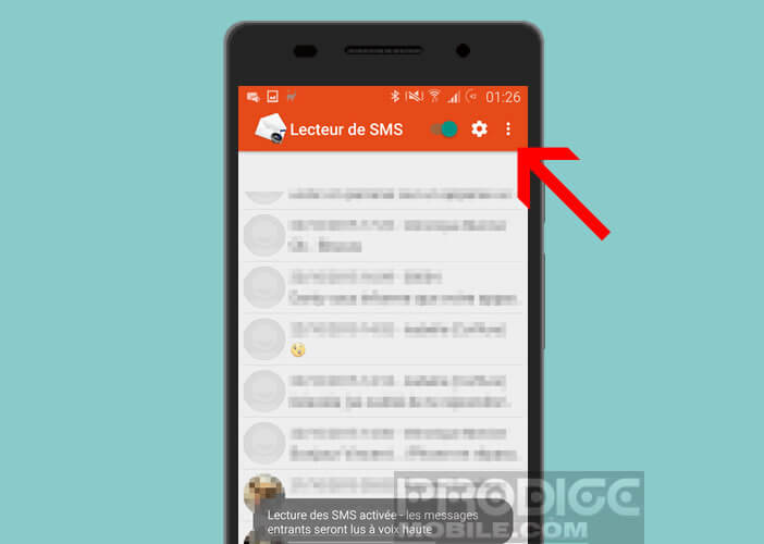 Accéder aux options pour lire vos textos sur votre mobile