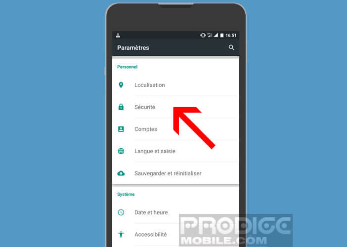 Modifier les paramètres de sécurité de votre mobile
