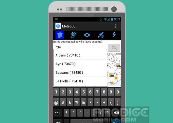 Prévisions météo dans votre ville via le système de géolocalisation d'Android