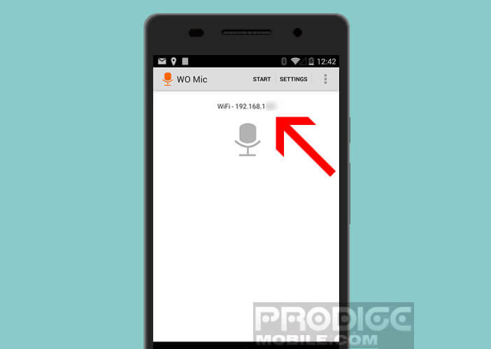 Noter l'adresse IP du micro Wi-Fi dans WO Mic