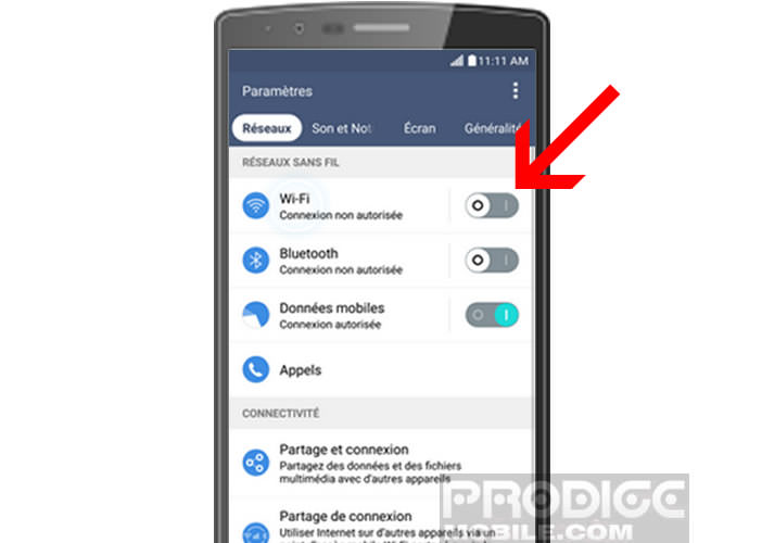 Désactiver la connexion Wi-Fi sur le LG G4
