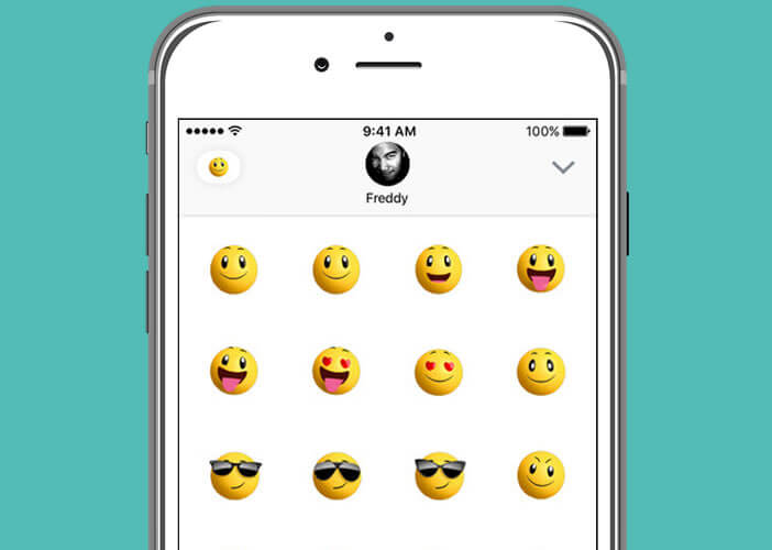 Emojis en forme de smiley pour l'iPhone sous iOs 10