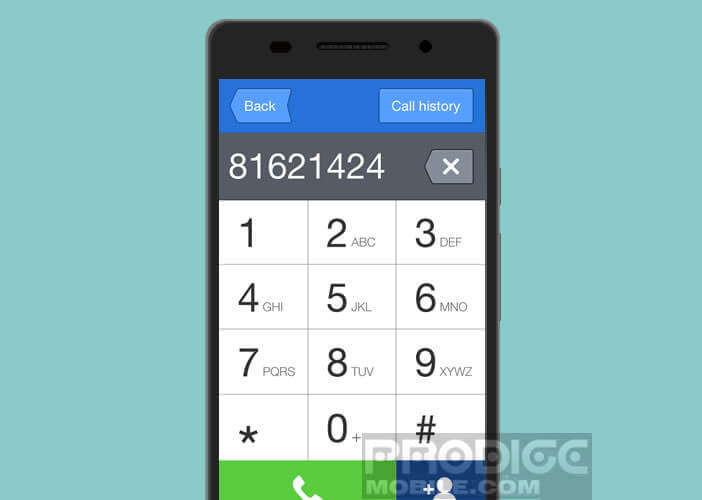 Interface simplifiée du dialer Android