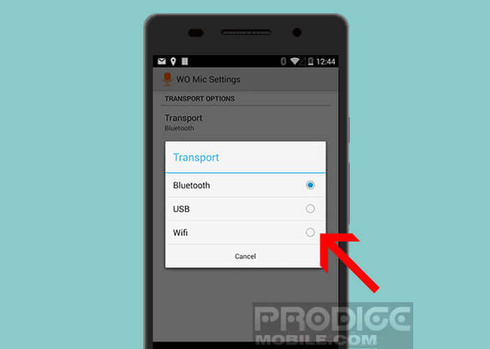 Activer l'option Wi-Fi sur l'application WO Mic pour Android