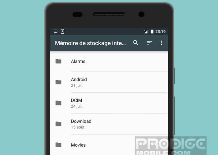 Naviguer dans la mémoire de votre mobile et explorer son contenu