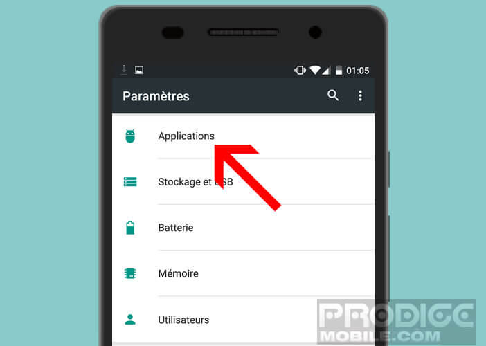 Ouvrir les paramètres des applications sur Android 6