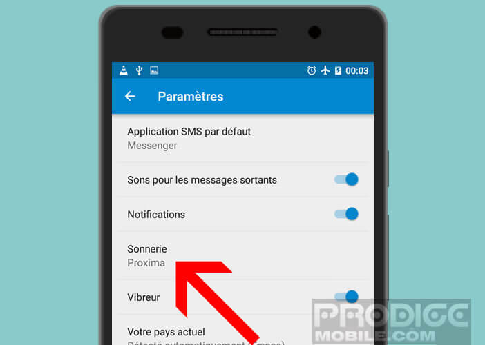 Personnaliser la sonnerie de vos SMS dans votre application de messagerie