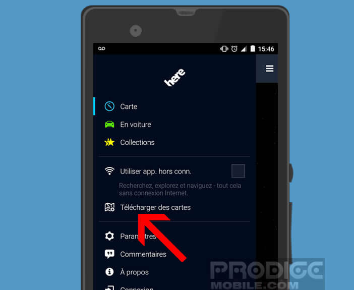 Télécharger sur la mémoire de stockage les cartes GPS pour Nokia Here