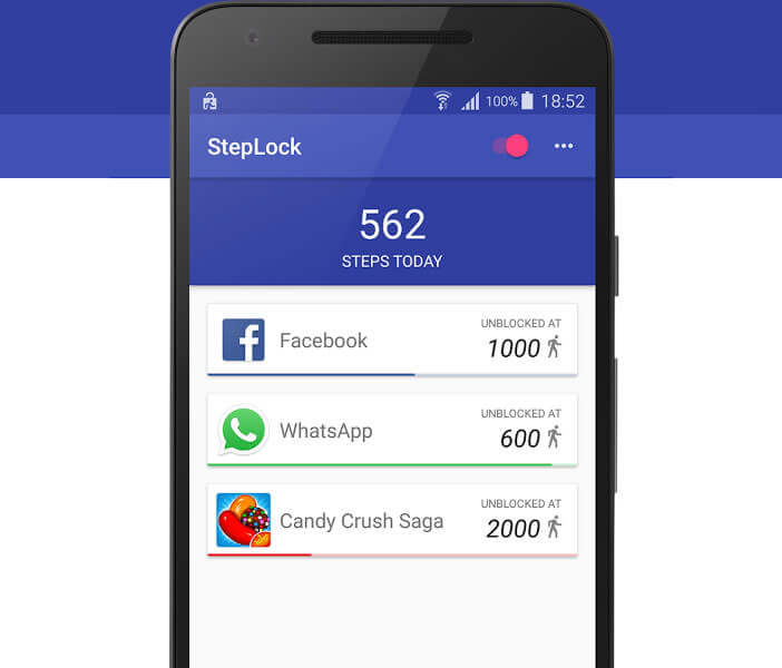 Choisir les applications à bloquer dans Steplock