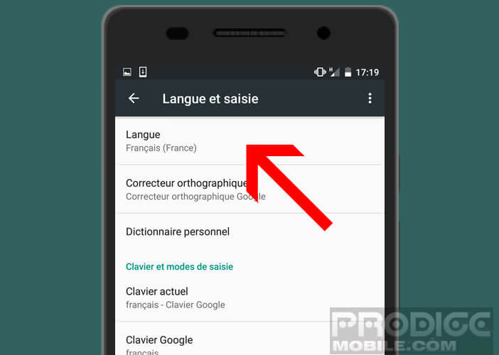 Changer la langue de saisie de votre smartphone