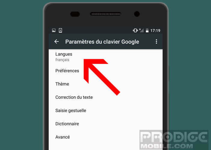 Modifier les paramètres du clavier