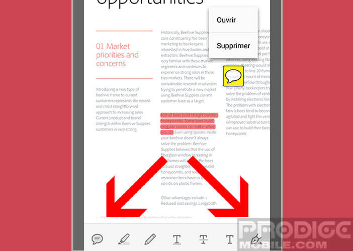 Acrobat dispose d'outils pour surligner et ajouter des notes aux fichiers PDF