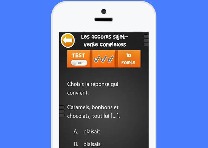 Application de soutien scolaire pour mobile Android