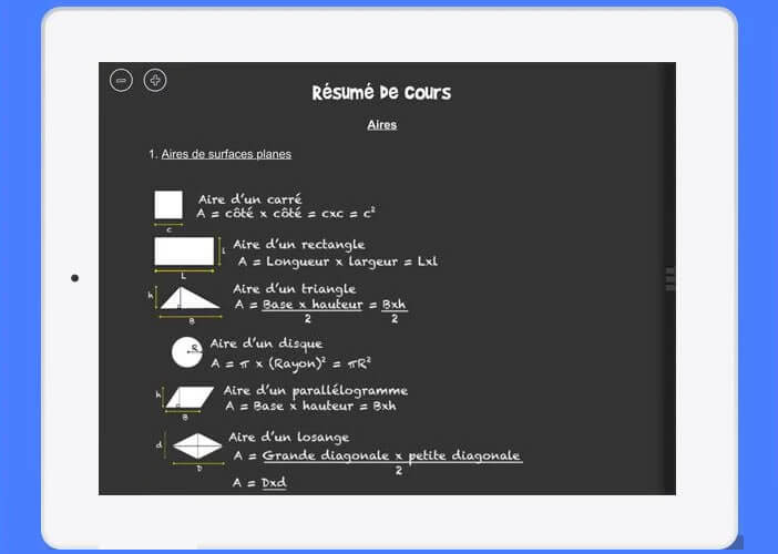 Résumé de cours avec les notions fondamentales à acquérir dans chaque matière
