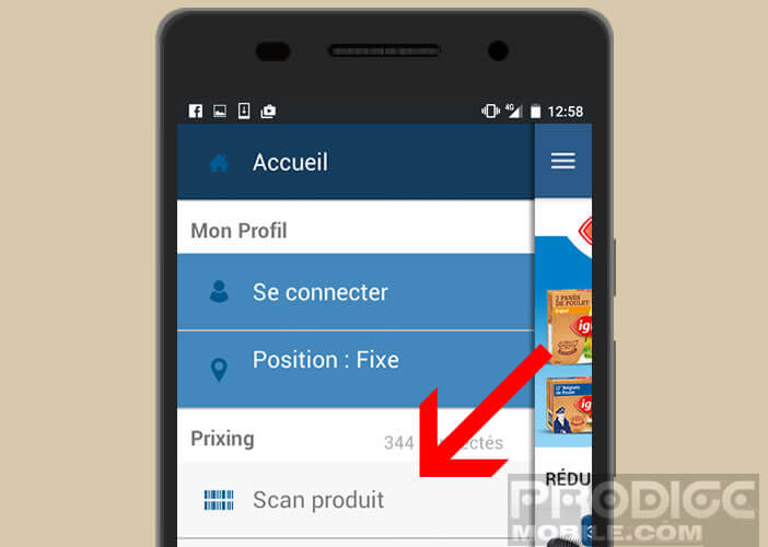 Faire un scan produit avec l'application Prixing