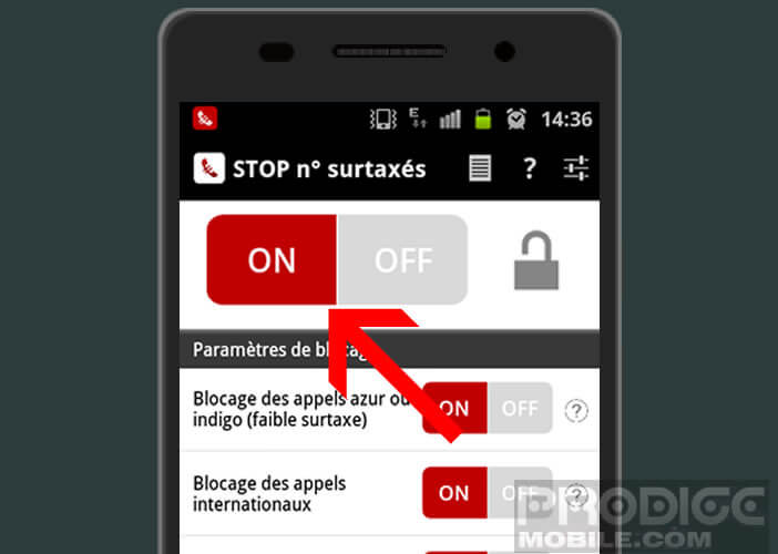 Activer l'application Stop Numéros Surtaxés