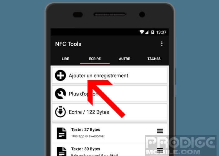 Configurer l'application NFC Tools pour les mobiles Android