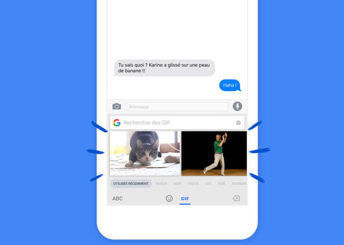 Intégrer des gifs animés à vos messages sans changer d'applis avec Gboard