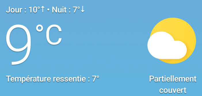 Afficher sur le bureau Android le raccourci vers l'application Google Météo