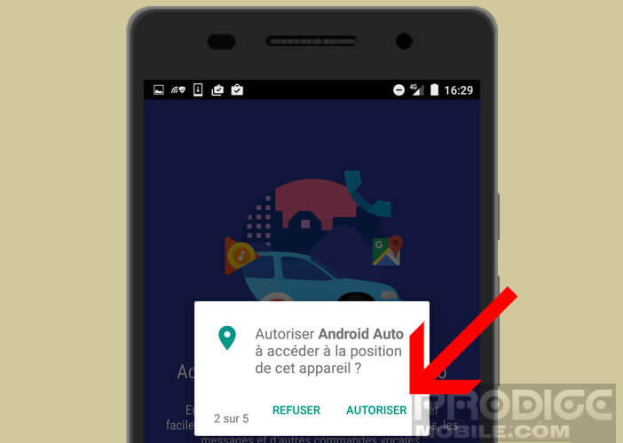 Définir les permissions pour Android Auto