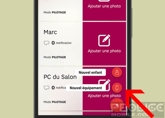 Ajouter un mobile ou une tablette dans l'application SFR Family