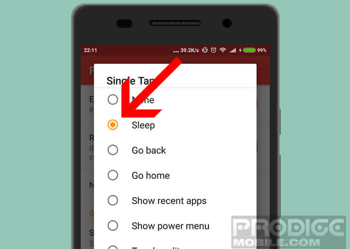 Application Fingerprint Quick Action pour mettre en veille Android