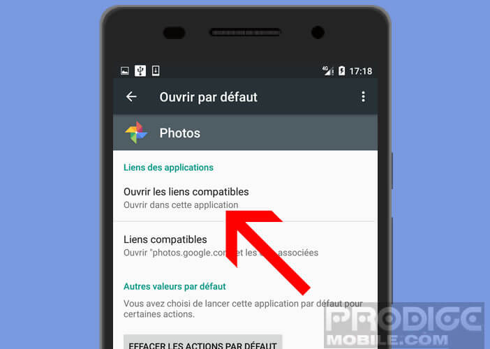 Ouvrir Google Photos comme aperçu d'images