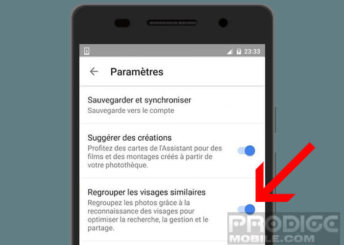 Activer regrouper les visages similaires sur Google Photos