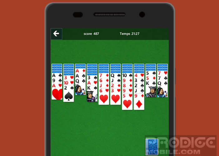 Jeu de carte solitaire pour les mobiles Android