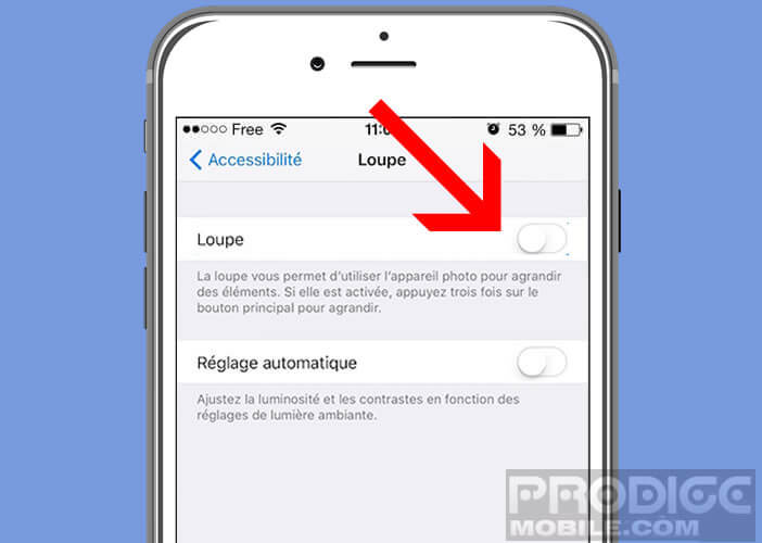 Activer la loupe sur l'iPhone d'Apple