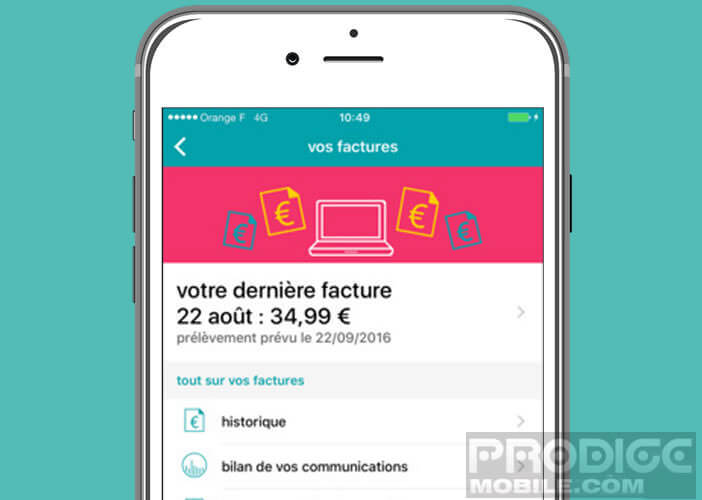 Consulter ses factures depuis l'application MySosh