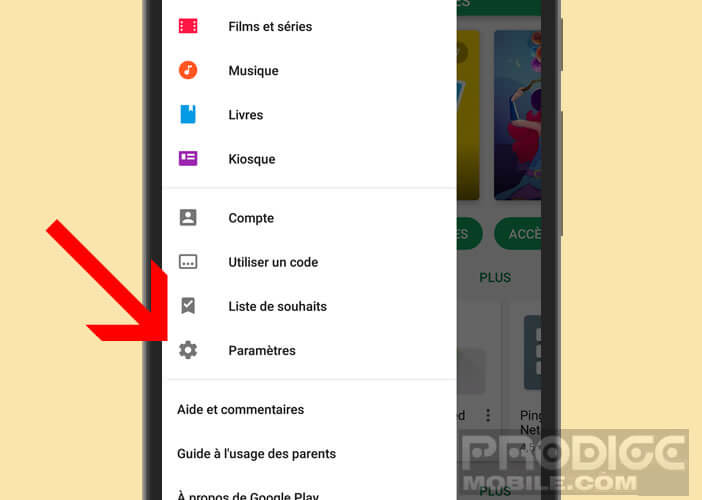 Changer les paramètres de la boutique d'applications de Google