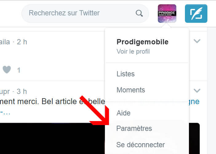 Modifier les paramètres de votre compte Twitter