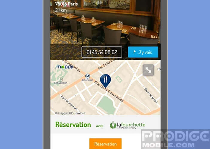 Réserver une table dans un restaurant avec l'appli Mappy