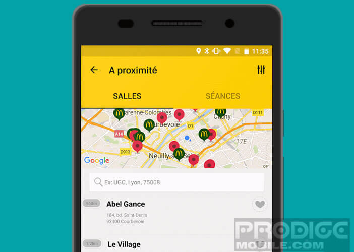 Voir les salles de cinéma à proximité de votre position