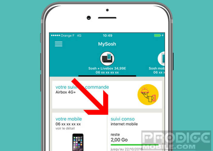 Accéder au suivi conso de votre abonnement Sosh