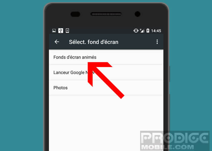 Activer les animations en fond d'écran sur le bureau d'Android
