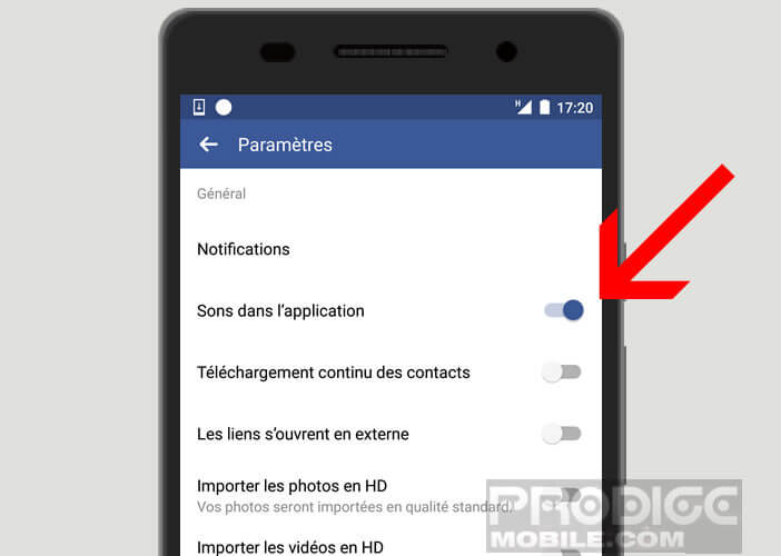 Bloquer le son dans l'application Facebook pour Android