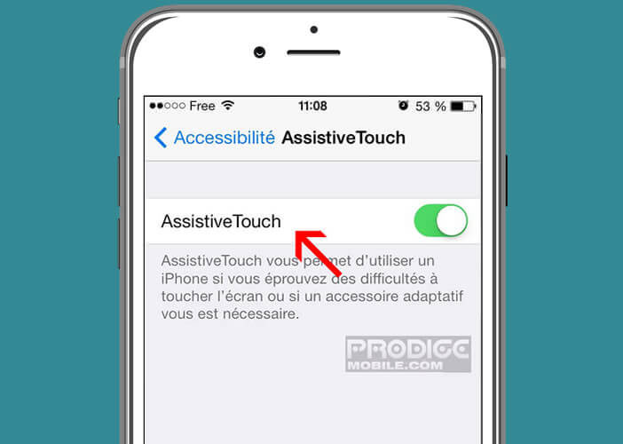 Créer un bouton arrêt virtuel sur votre iPhone