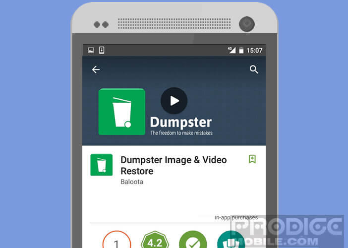 Créer une corbeille sur Android avec l'application Dumpster