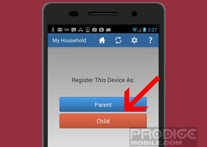Dans les paramètres définir le mobile de votre enfant