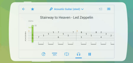 Songsterr lecteur de tablatures guitare pour mobile Android
